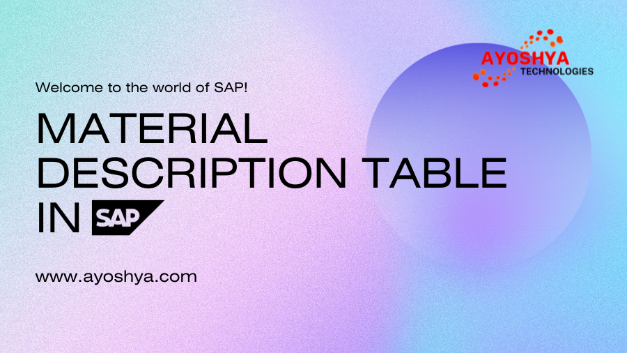 Material description table in sap