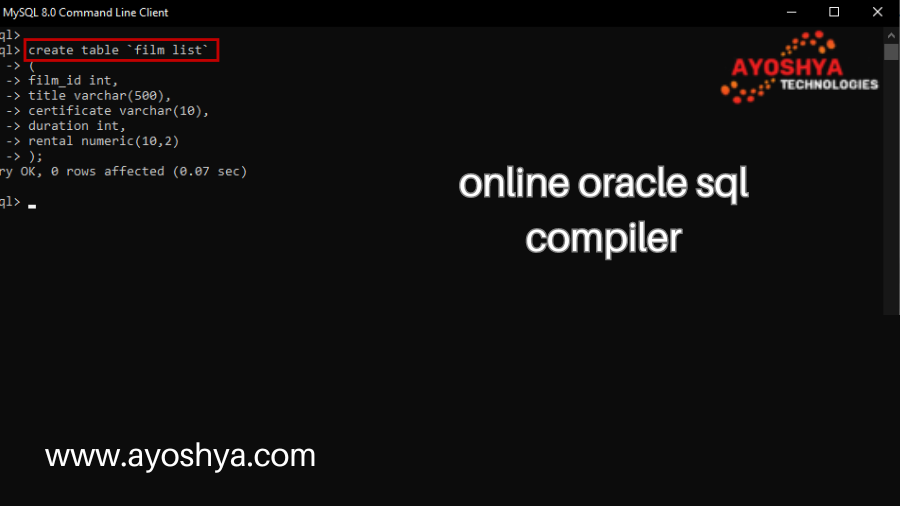 online oracle sql compiler